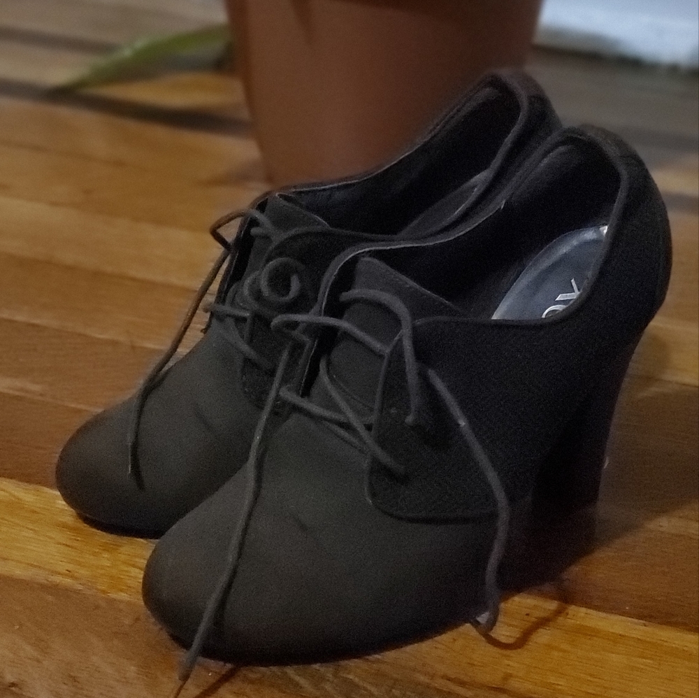 High heeled ankle booties